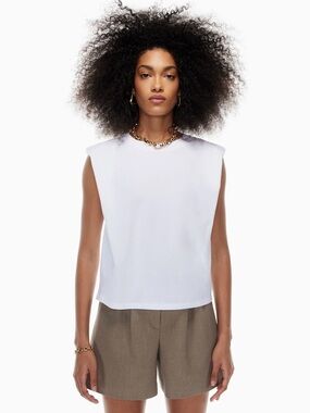 Aritzia Babaton Shoulder Pad Tank - White - XS